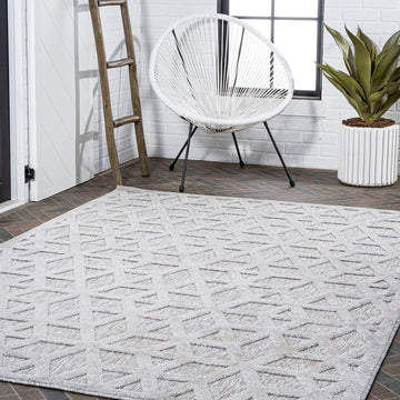 Talaia Neutral Geometric Indoor/outdoor Area Rug